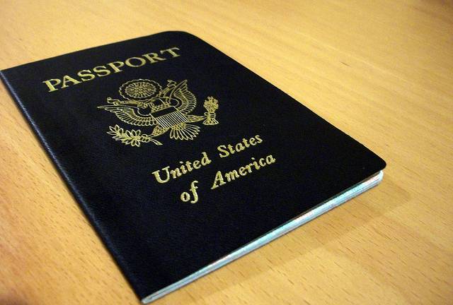 US passport placed on a table