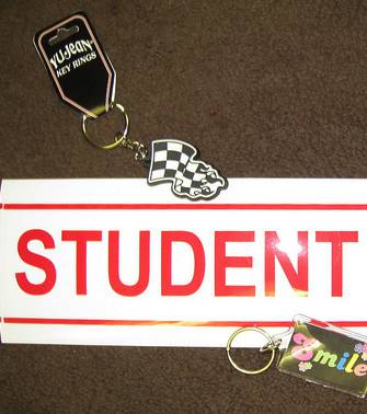featured image Student driver sign with key tags