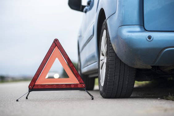 v2reflective triangle roadside assistance sign