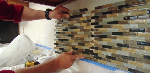 placing tile on a wall