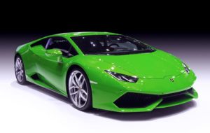 Light green Lamborghini Avantador